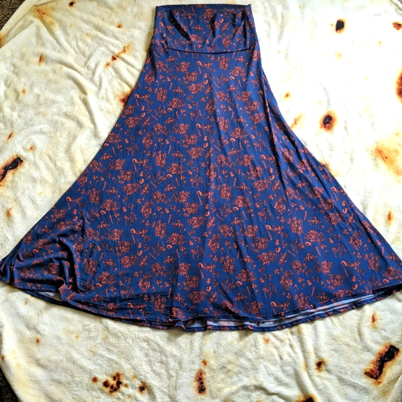 LuLaRoe Maxi, small, blue and orange summer dress - Picture 1 of 2